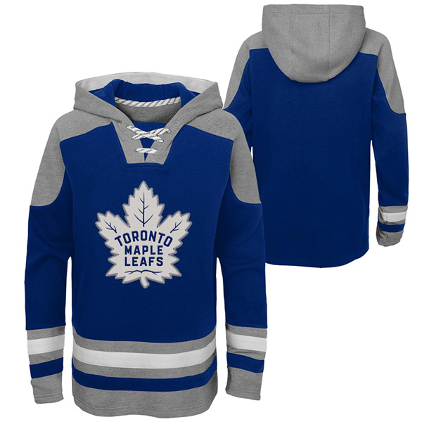 Men's Toronto Maple Leafs Blank Blue Ageless Must-Have Lace-Up Pullover Hoodie - Click Image to Close